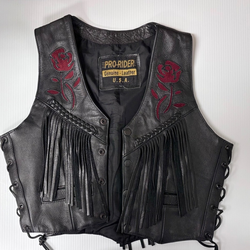 PRO-RIDER LADIES BLACK LEATHER MOTO/BIKER/WESTERN STYLE